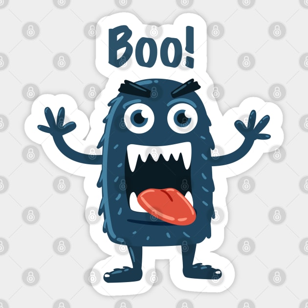 Cute Boo! I'm a Monster Face Halloween Sticker by Made In Kush